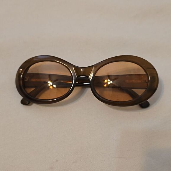 RALPH VINTAGE ROUND, BROWN,.READER SUNGLASSES - Picture 1 of 8